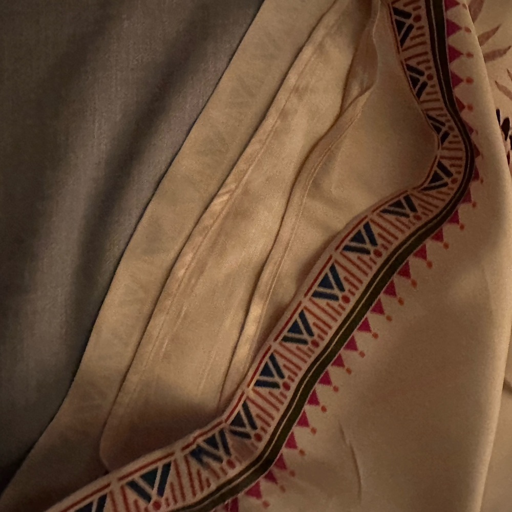 Johnny Was Floral Silk Shorts with Geometric Trim - Picture 8 of 11